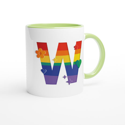 Letter W - Regenboog Mok | Meerdere kleuren!