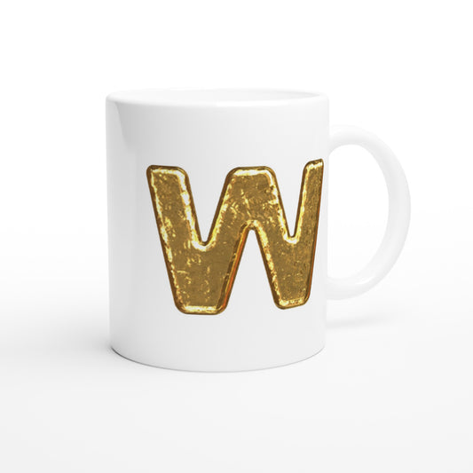 Letter W - Goud Mok - Beker