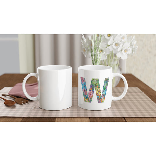Letter W - Glas in lood Mok - Beker