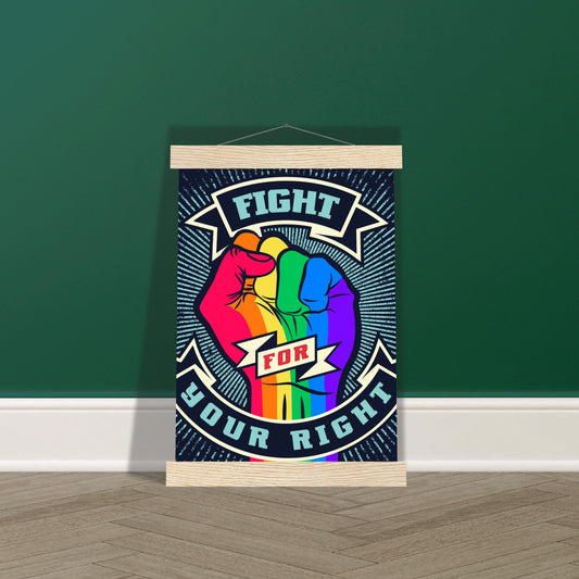 Fight for your right poster - premium mat papier poster met hanger - pride