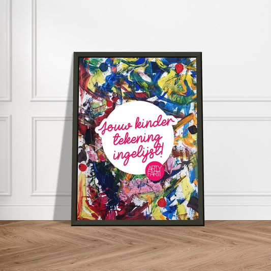 Jouw kindertekening op poster met metalen lijst
