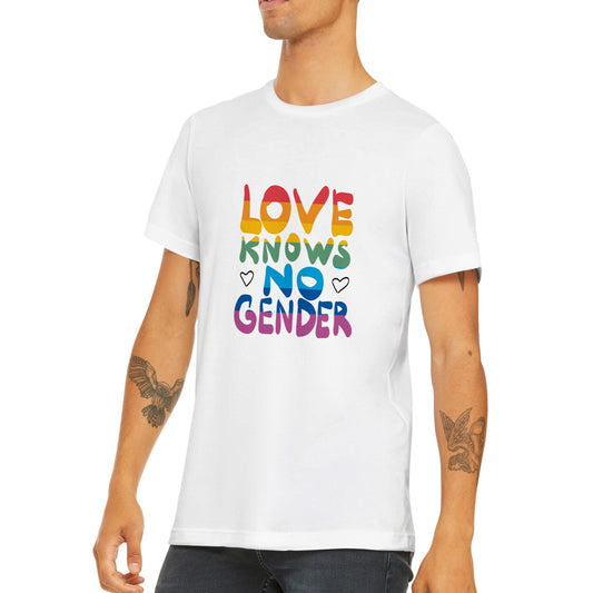 Love knows NO gender klassiek uniseks T-shirt met ronde hals - pride - rainbow - love is love