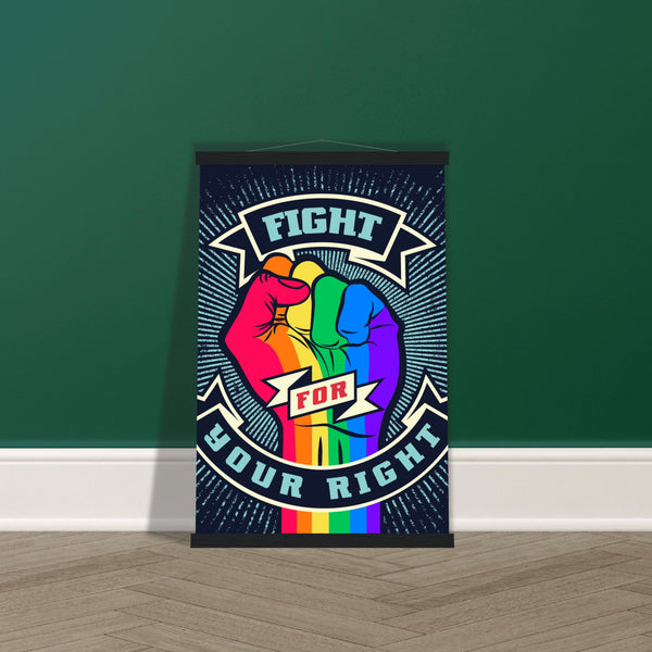 Fight for your right poster - premium mat papier poster met hanger - pride