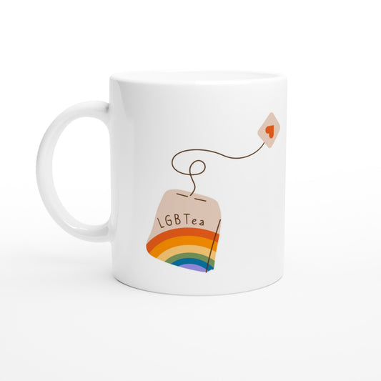 LHBTea mok - witte keramische mok - pride- love is love
