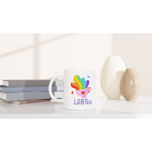 LHBTea mok - witte keramische mok - pride- love is love