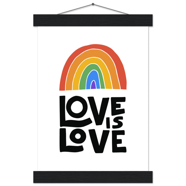 Love is love poster - premium mat papier poster met hanger - pride