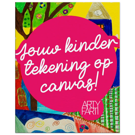 Jouw kindertekening op canvas - schildersdoek