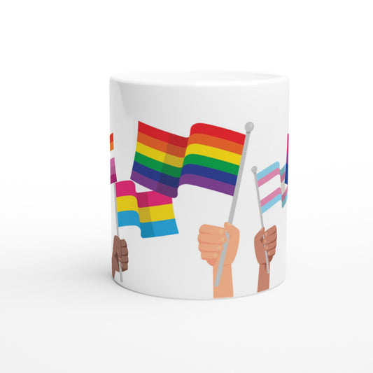 LHBTQ+ vlaggen mok - witte keramische mok - pride- love is love