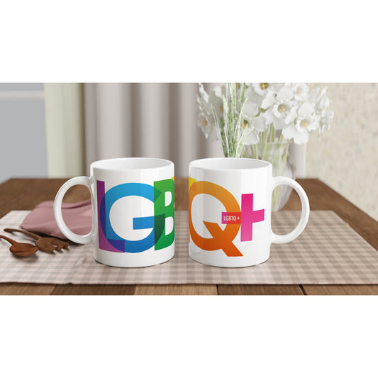 LHBTQ+ mok - witte keramische mok - pride- love is love