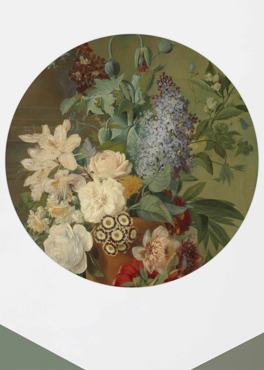 Bloemen in een terracotta vaas - Albertus Jonas Brandt, Eelke Jelles Eelkema