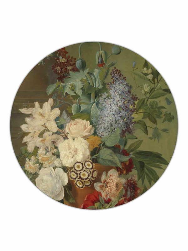 Bloemen in een terracotta vaas - Albertus Jonas Brandt, Eelke Jelles Eelkema