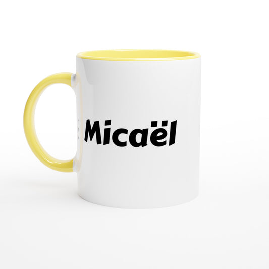 Micaël voornaam mok - beker - kado collega - verjaardag - persoonlijke naam collega - cadeau beker in verschillende kleuren!