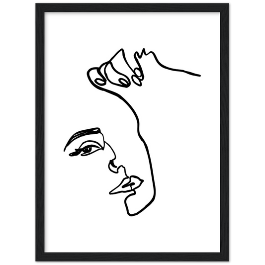 Hi there | poster | mat papier | houten lijst