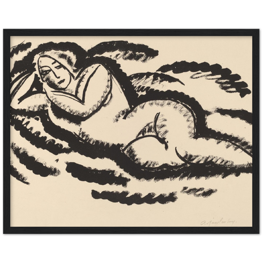 Reclining Nude - Alexej von Jawlensky | poster | mat papier | houten lijst