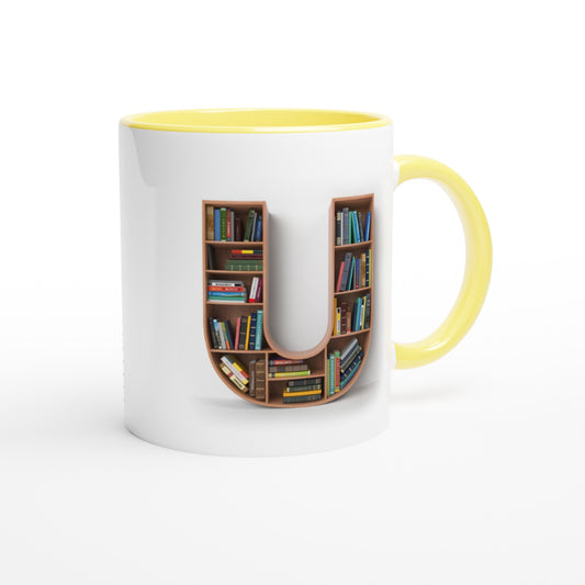 Letter U - Mok met boeken | Meerdere kleuren!