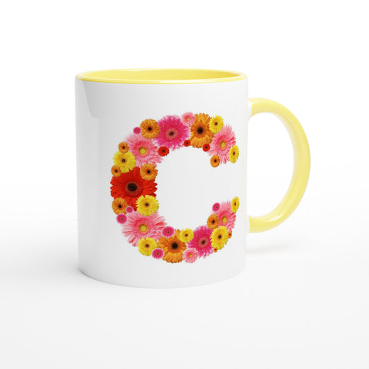 Letter C - Bloemen Mok | Meerdere kleuren!