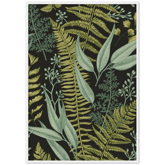 Green leaves | poster | mat papier | houten lijst