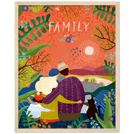 Family | poster | mat papier | houten lijst