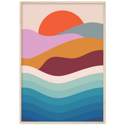 Sunset | poster | mat papier | houten lijst