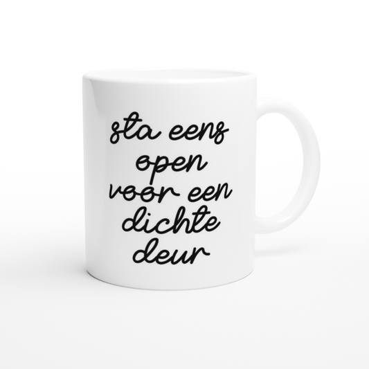 Sta eens open voor een dichte deur | Mok