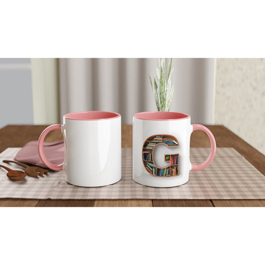 Letter G - Mok met boeken | Meerdere kleuren!