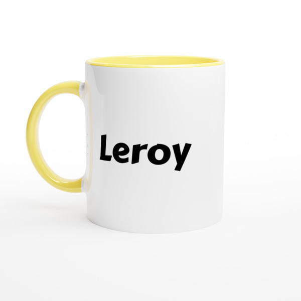 Leroy voornaam mok - beker - kado collega - verjaardag - persoonlijke naam collega - cadeau beker in verschillende kleuren!