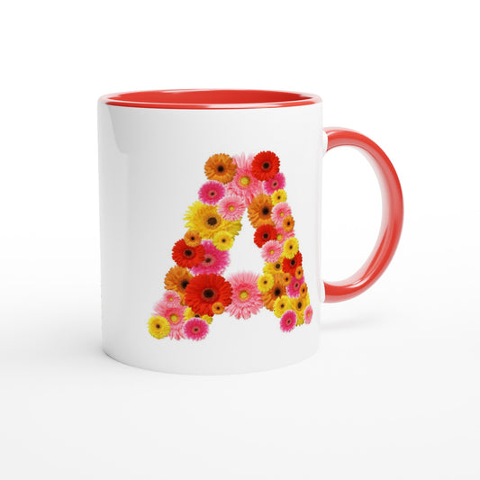 Letter A - Bloemen Mok | Meerdere kleuren!