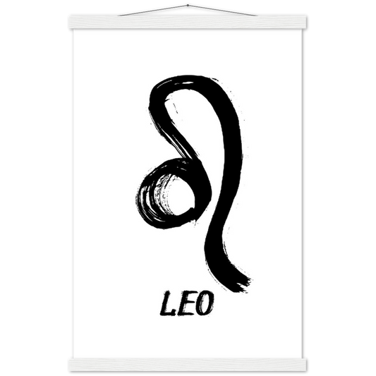 Sterrenbeeld poster LEO - Leeuw | mat papier poster met houten hanger