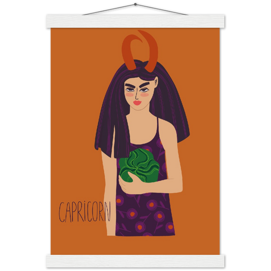 Sterrenbeeld poster CAPRICORNUS - STEENBOK | mat papier poster met houten hanger