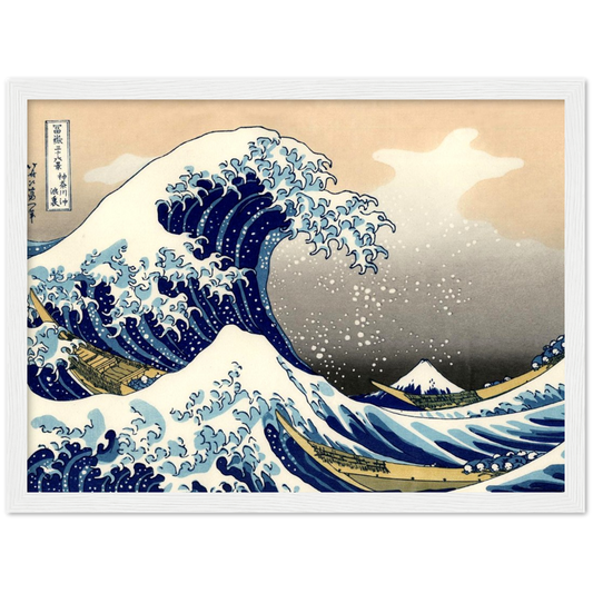 Grote golf van Kanagawa - Katsushika Hokusai | poster | mat papier | houten lijst