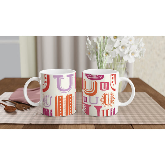 Letter U - Vintage Mok - Beker