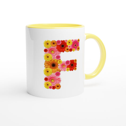 Letter F - Bloemen Mok | Meerdere kleuren!