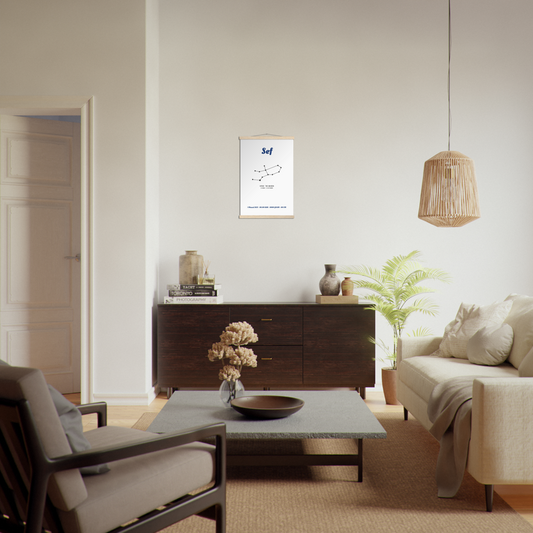 Sterrenbeeld poster MAAGD - MAIDEN, VIRGO, VIRGIN. | Geboorteposter | Gepersonaliseerd | mat papier poster met houten hanger