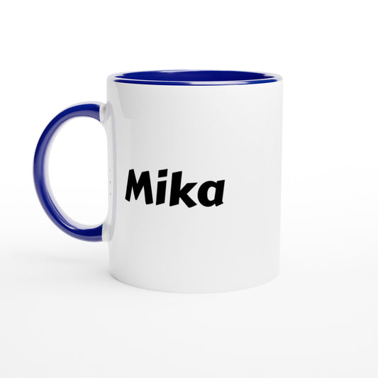 Mika voornaam mok - beker - kado collega - verjaardag - persoonlijke naam collega - cadeau beker in verschillende kleuren!