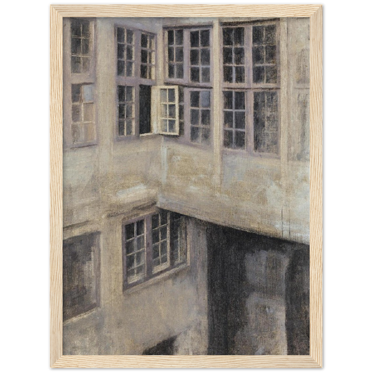 The courtyard - Vilhelm Hammershøi | poster | mat papier | houten lijst