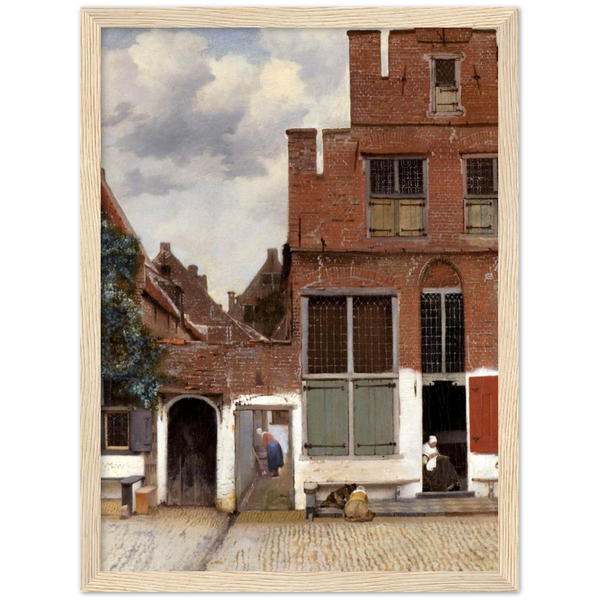 Het straatje - Johannes Vermeer | poster | mat papier | houten lijst