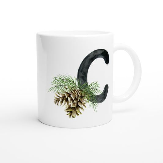Letter C - dennenappel Mok - Beker