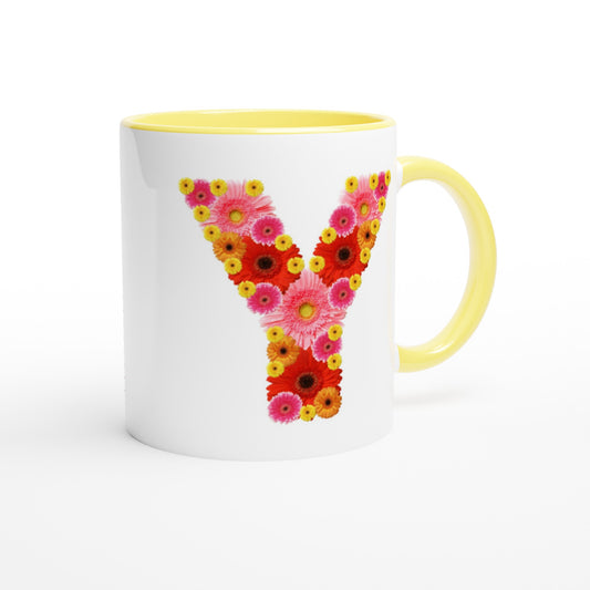 Letter Y - Bloemen Mok | Meerdere kleuren!
