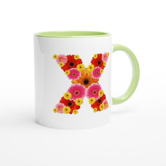 Letter X - Bloemen Mok | Meerdere kleuren!