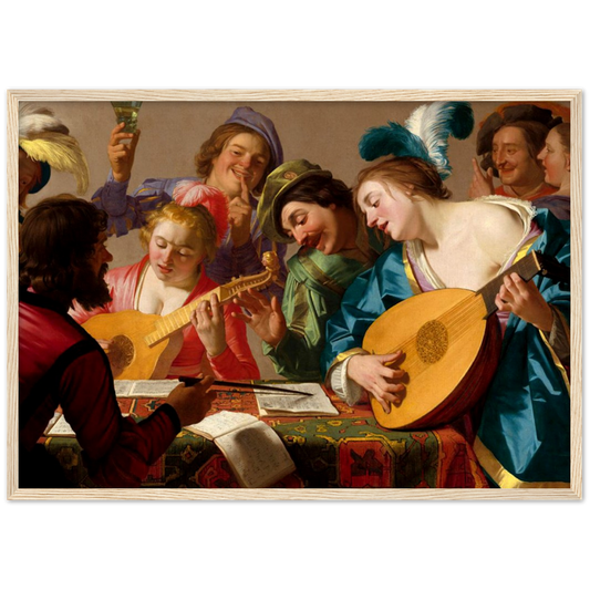 Het concert - Gerrit van Honthors | poster | mat papier | houten lijst