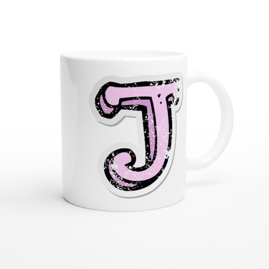 Letter J - Sticker look Mok - Beker