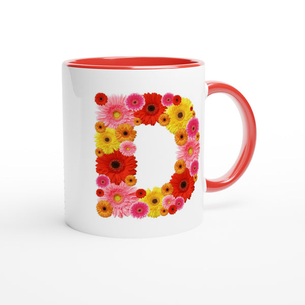 Letter D - Bloemen Mok | Meerdere kleuren!