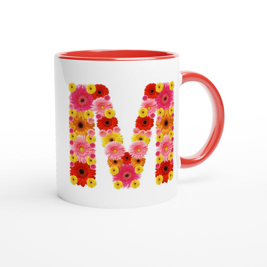 Letter M - Bloemen Mok | Meerdere kleuren!