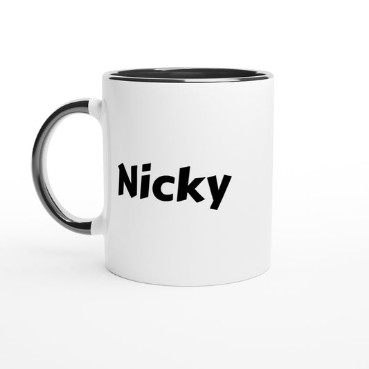 Nicky voornaam mok - beker - kado collega - verjaardag - persoonlijke naam collega - cadeau beker in verschillende kleuren!