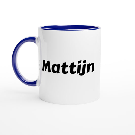 Mattijn voornaam mok - beker - kado collega - verjaardag - persoonlijke naam collega - cadeau beker in verschillende kleuren!