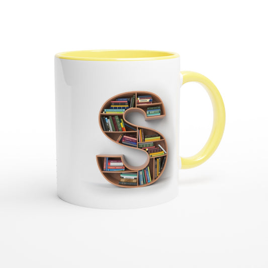 Letter S - Mok met boeken | Meerdere kleuren!