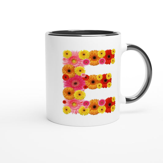 Letter E - Bloemen Mok | Meerdere kleuren!