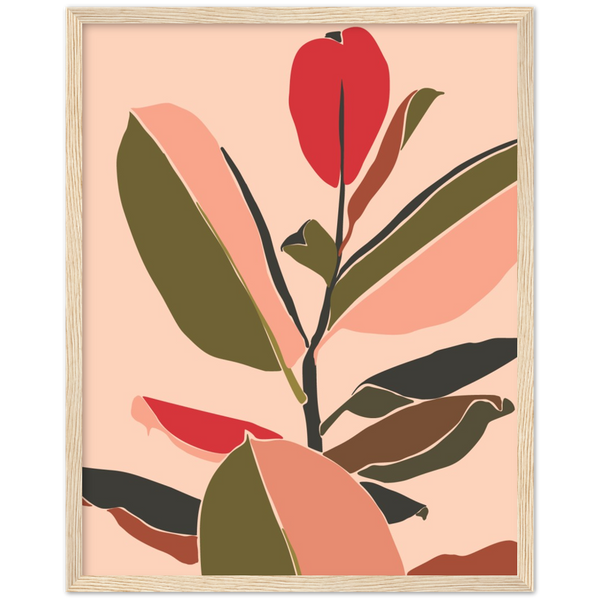 Tropische Ficus | poster | mat papier | houten lijst