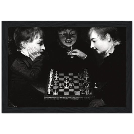Het spel van schaken - John Opie | poster | mat papier | houten lijs
