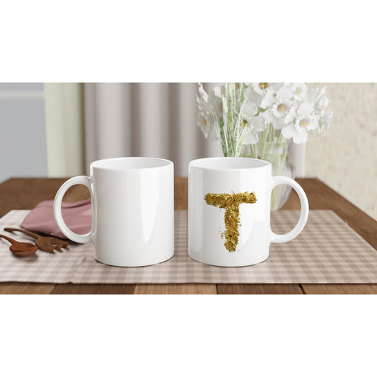 Letter T - Gold Mok - Beker